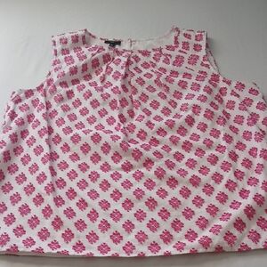 Talbots Sleeveless Pink Floral Print Women's Top Size 16 P